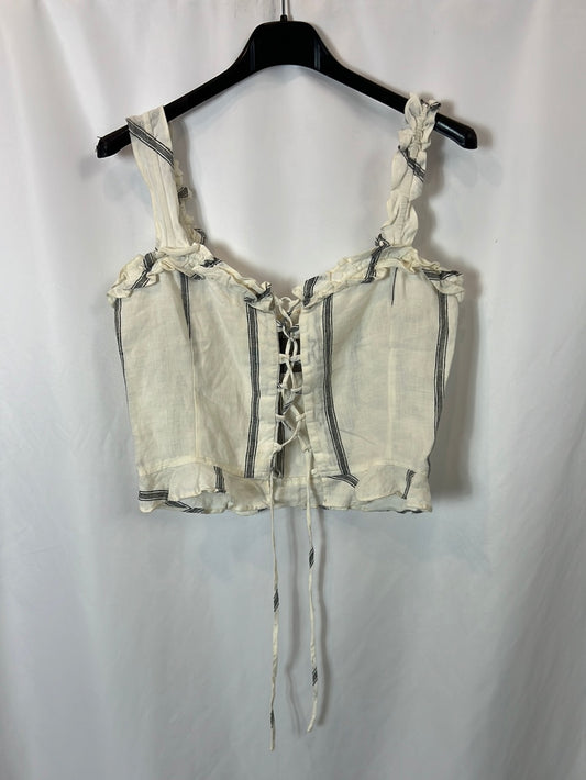 REFORMATION. Striped linen top Your(s)