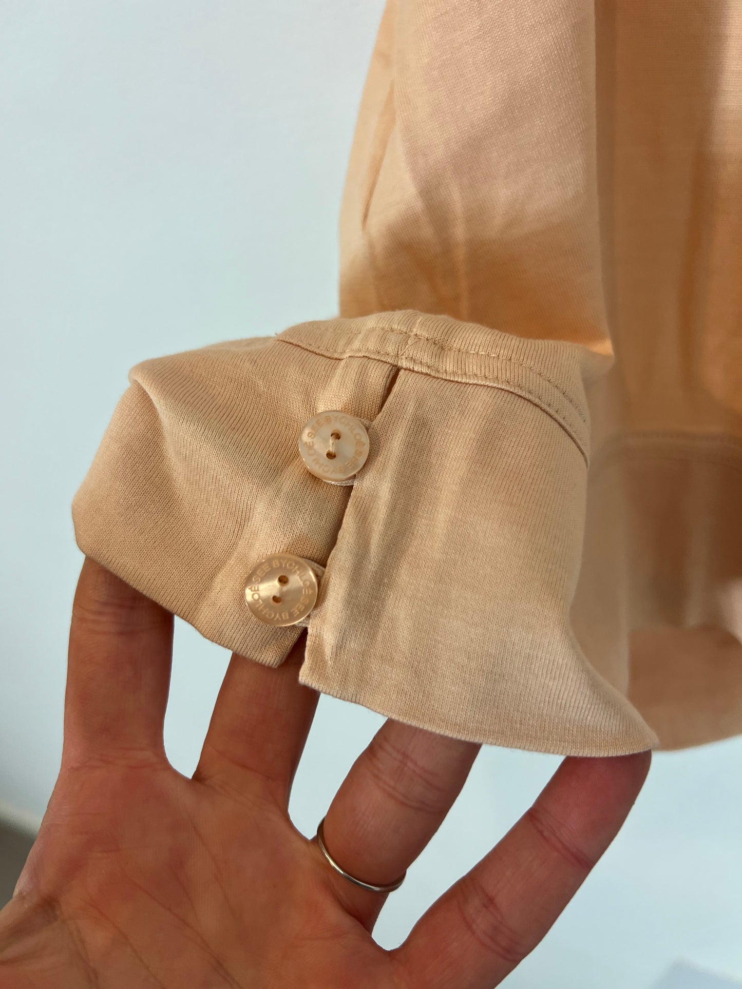 SEE BY CHLOÉ. Top tono pastel algodón y seda. T 40 (s)