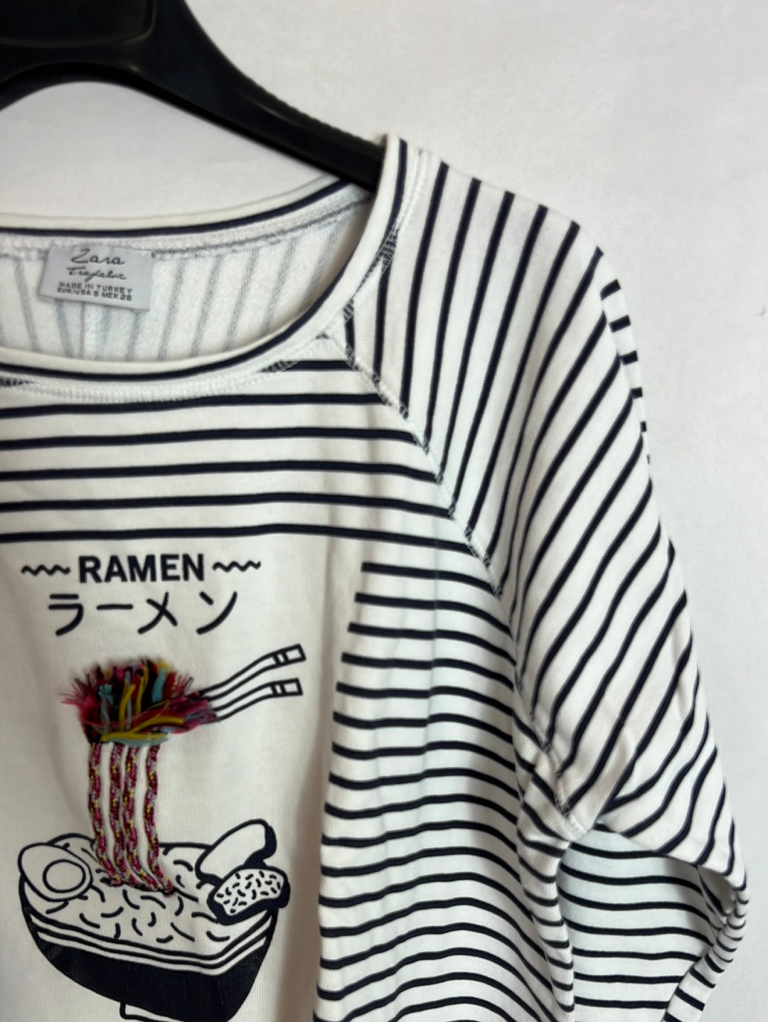 ZARA. Sudadera rayas estampada T.S