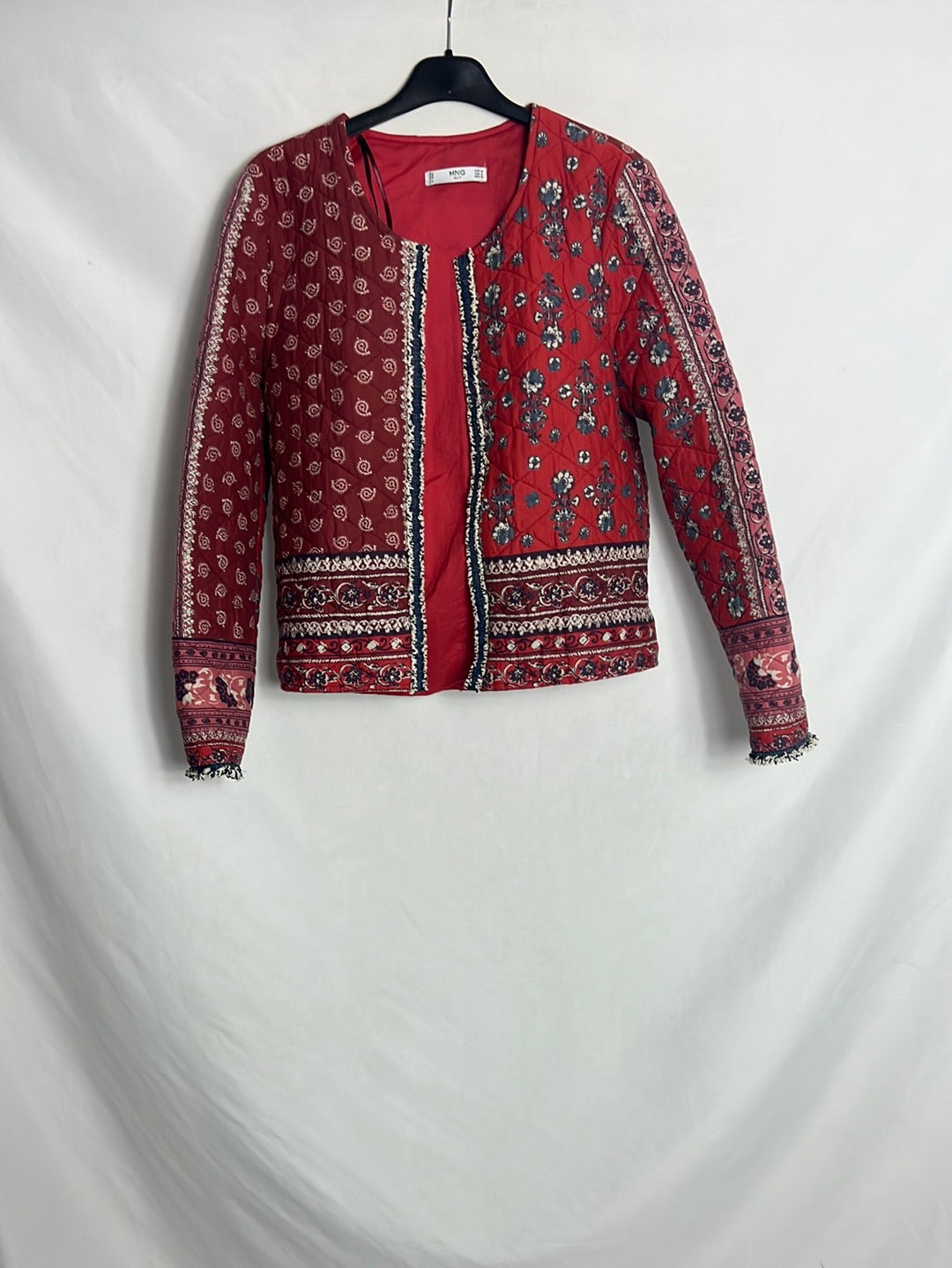 MANGO. Red textured printed jacket. TM