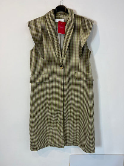 LOLITA. Chaleco de cuadros verde y marrón T.m