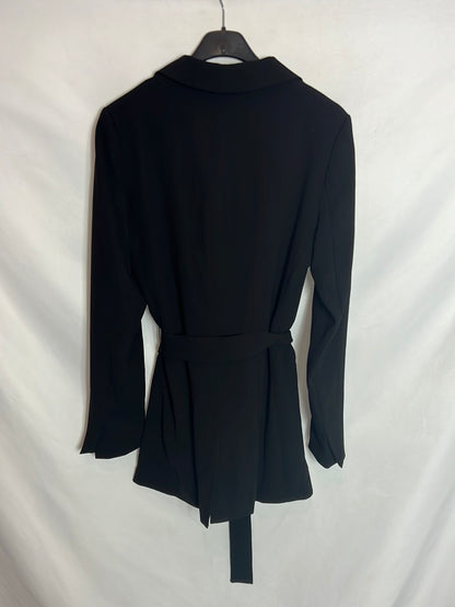 H&M.,blazer fluida larga cinturón . T 38