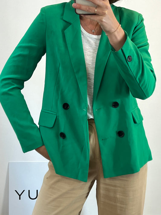 AMERICAN. Tm double-breasted green blazer