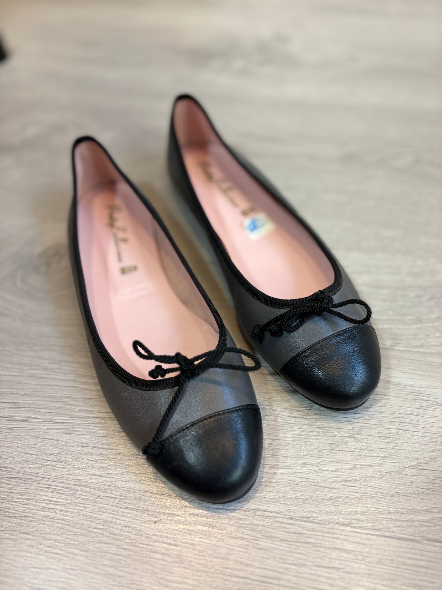 PRETTY BALLERINAS. Bailarinas piel bicolor grises. T 40