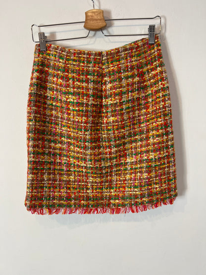 UTERQÜE. Falda tweed colores. T M