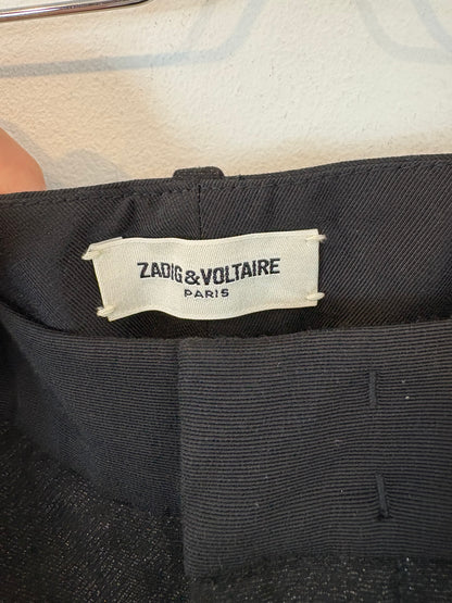 ZADIG&VOLTAIRE. Pantalón negro pizas abotonado 38