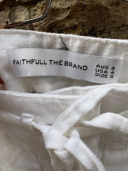 FAITHFULL THE BRAND. Pantalón blanco lino