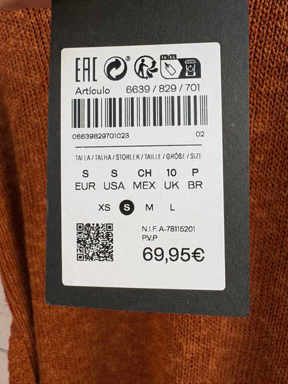 MASSIMO DUTTI. Vestido midi punto caldero