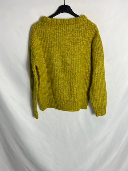 ZARA. Mustard knit sweater, size M