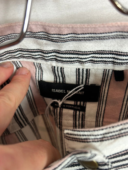 ISABEL MARANT . Falda corta denim rayas. T 34