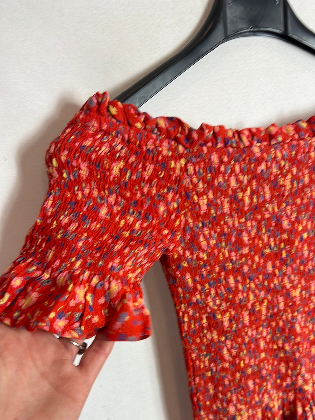 MBYM. Red honeycomb midi dress. S XS