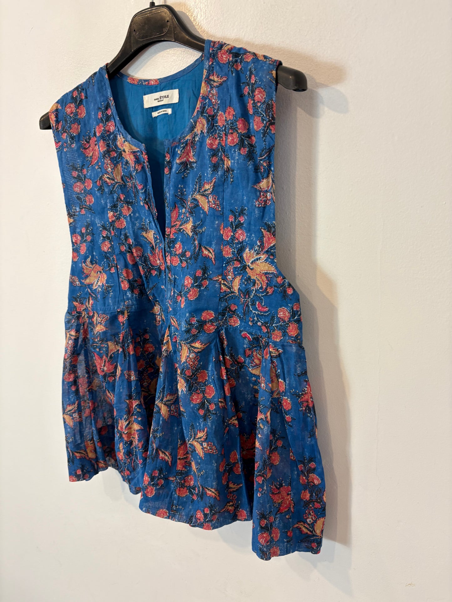 ISABEL MARANT. Blue floral top T.36