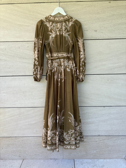 ZIMMERMANN. Vestido midi cruzado estampado floral