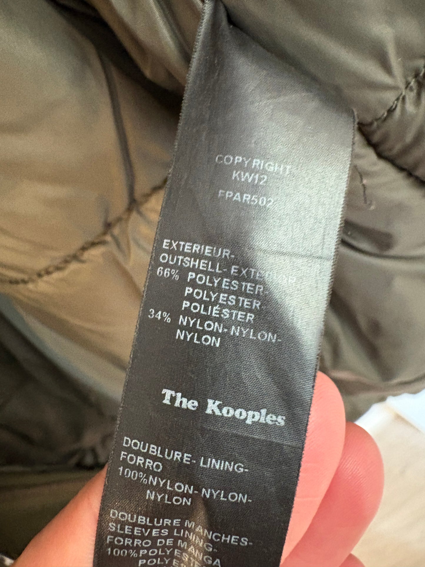 THE KOOPLES. Parka acolchada verde caqui. T L