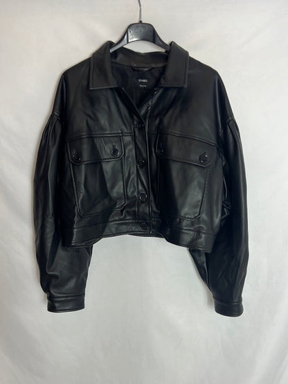 GINBO. Chaqueta crop efecto piel. T S