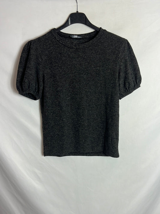 ZARA. Top gris jaspeado T.m