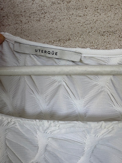 UTERQÚE. Top blanco con textura. T L