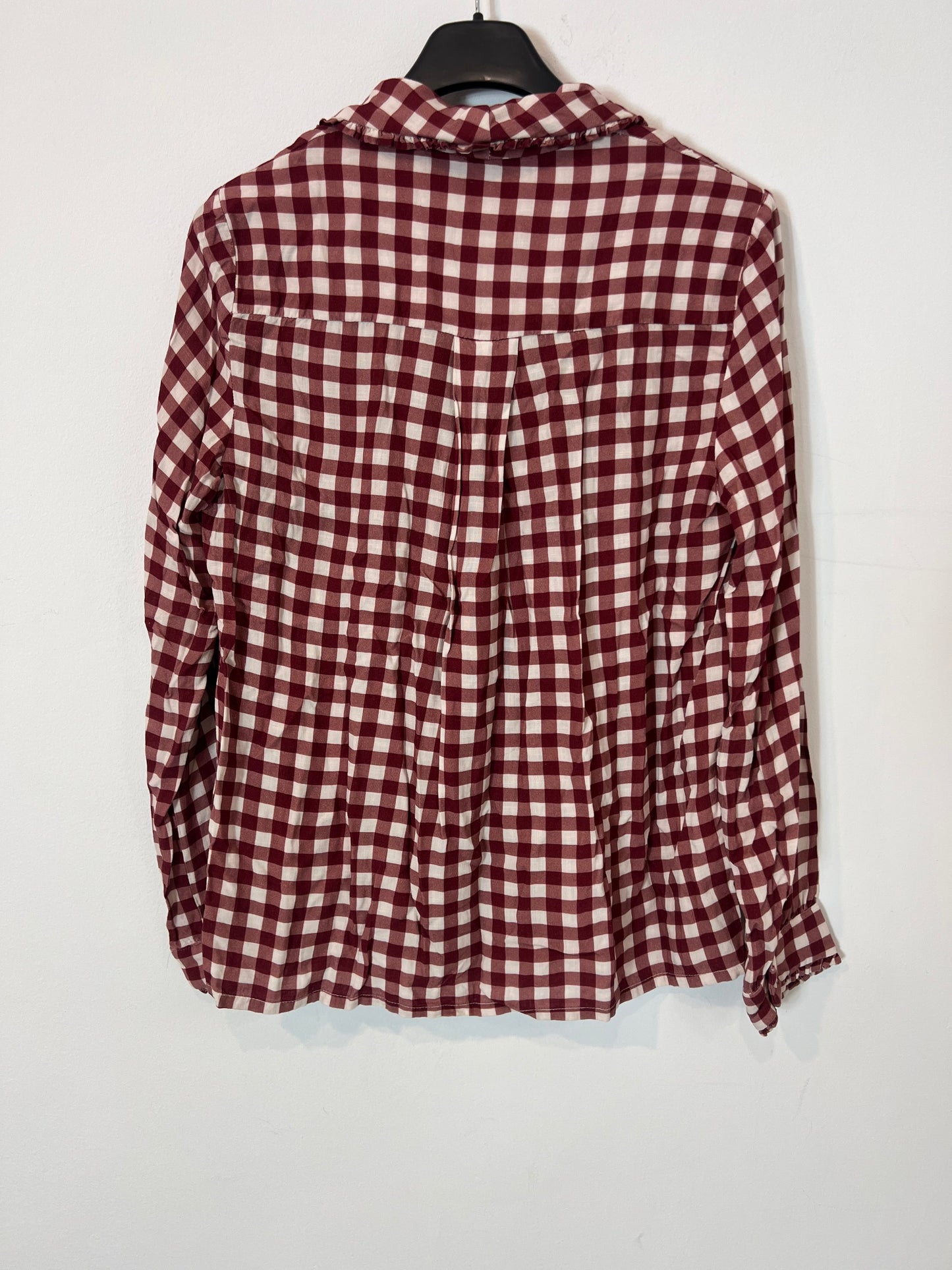 CHIRIBITA. Burgundy checked blouse size 34