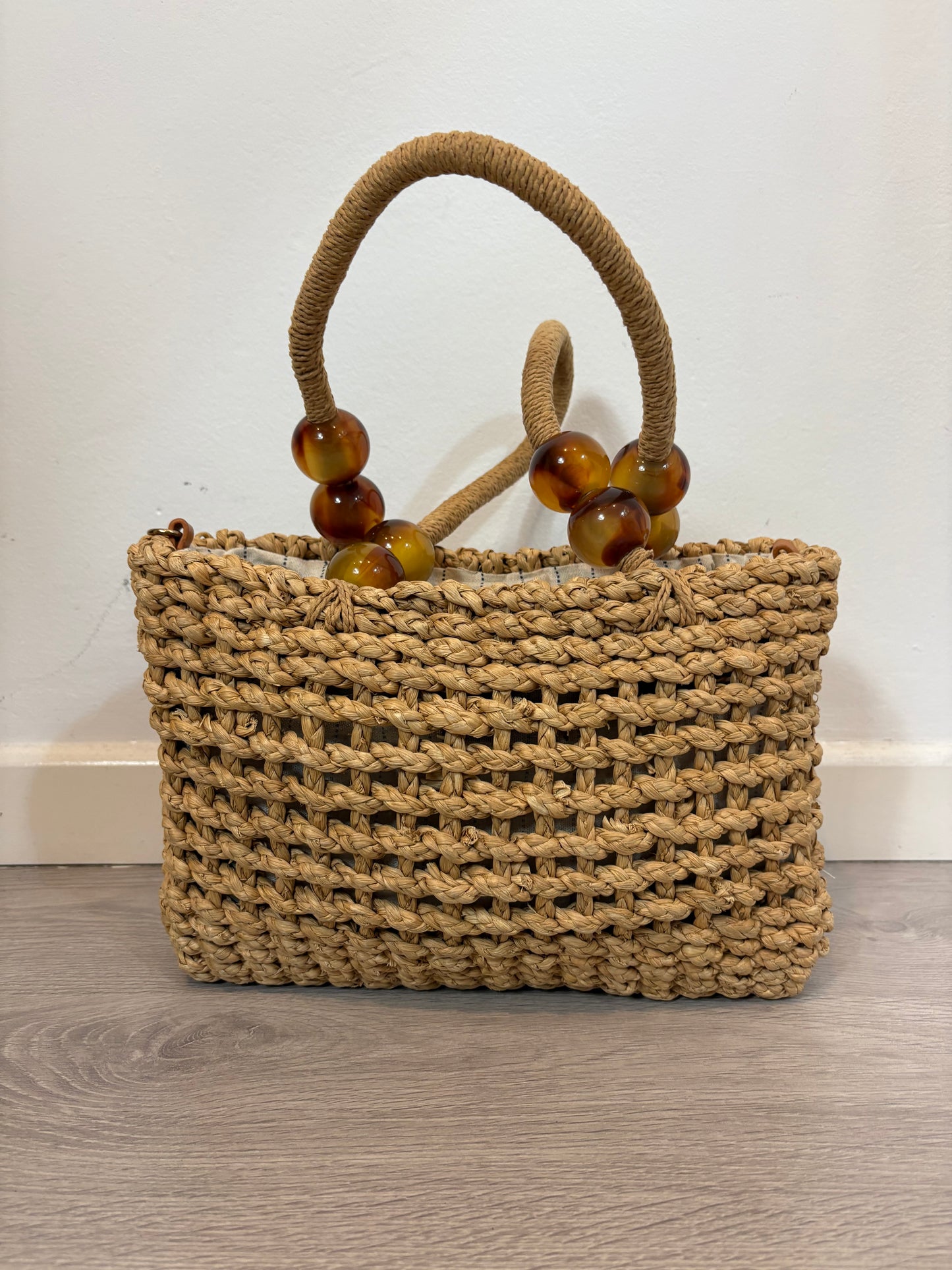 ZARA. Bolso rafia detalle asa