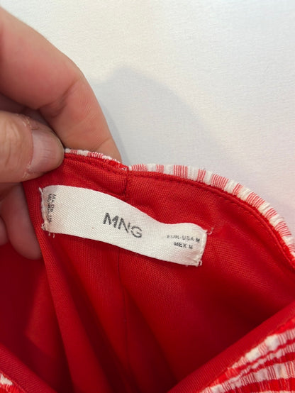 MANGO. Top bicolor elástico fruncidos. T M