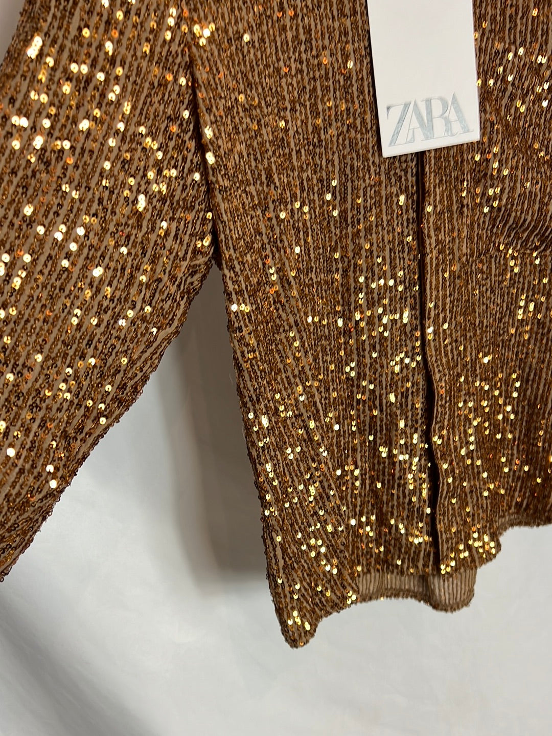 ZARA. Camisa lentejuelas mini. T S