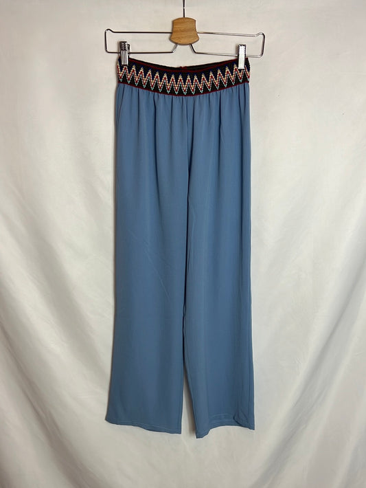 TEEN BY AGATAS. Flowy blue trousers with waist detail. Size 12 years.