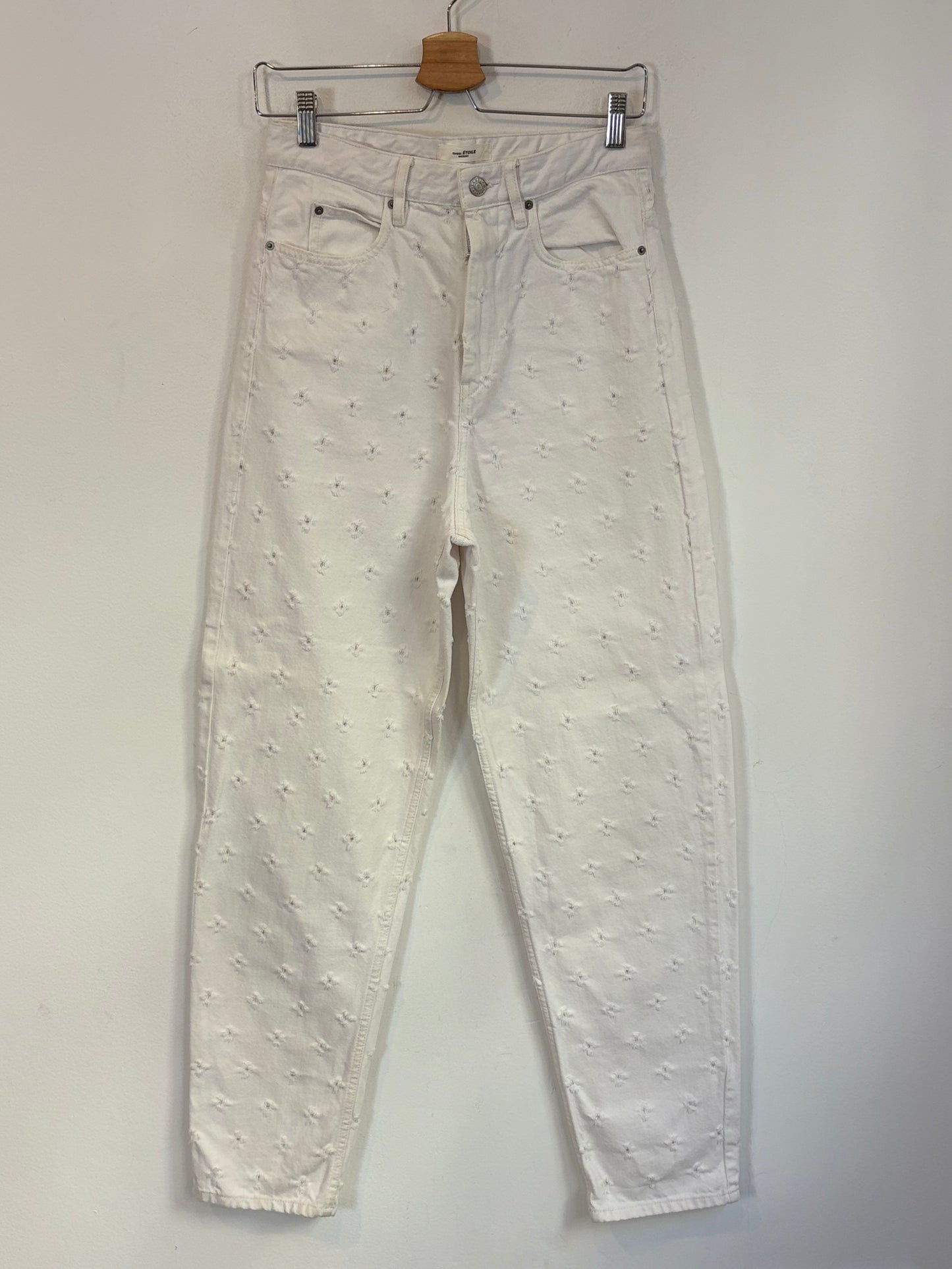 ISABEL MARANT. Denim blanco bordados