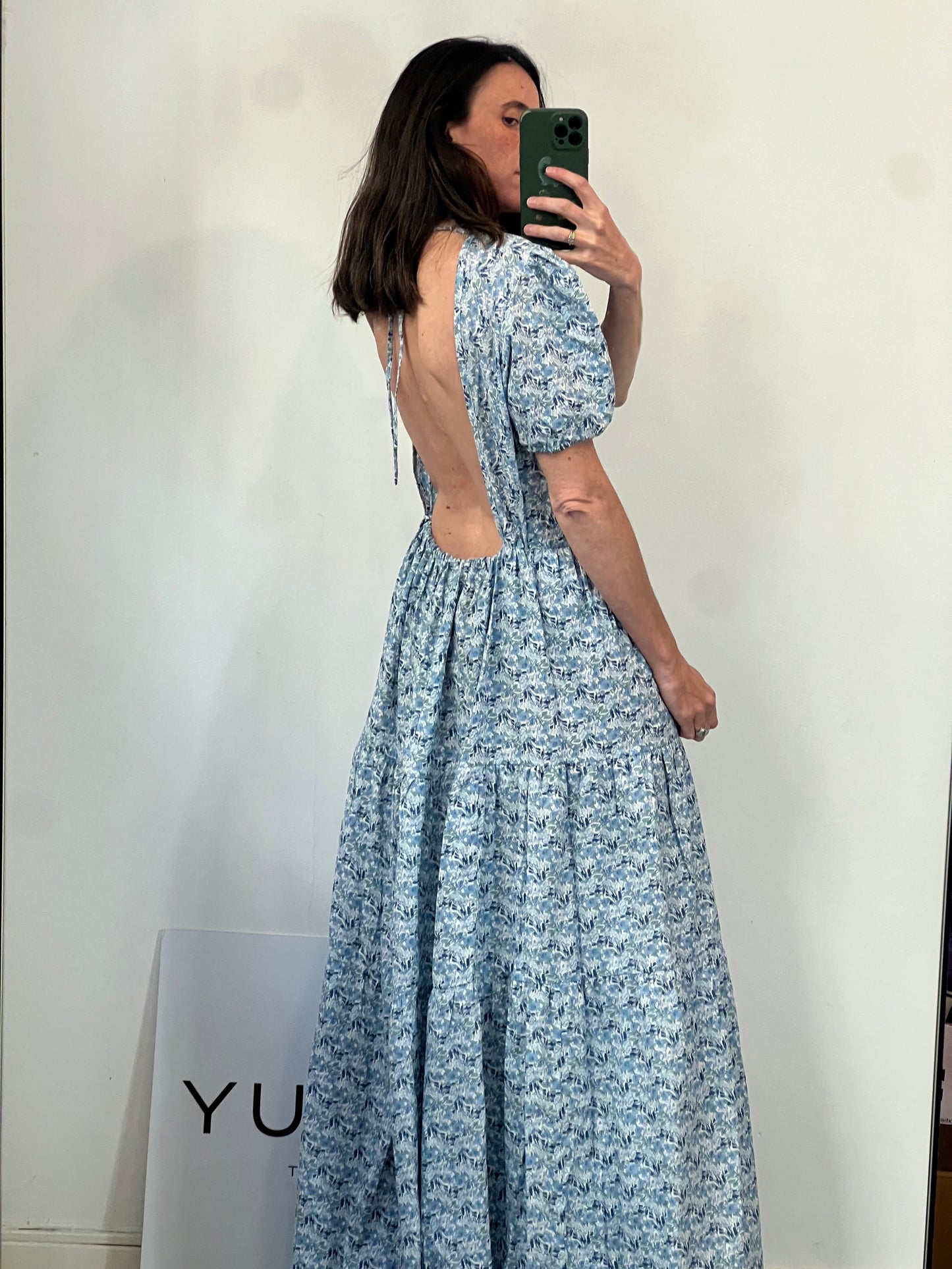 POPPELIN. Vestido largo  estampado detalle espalda