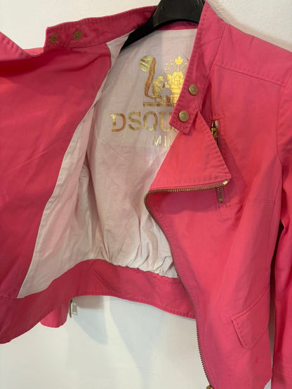 DSQUARED2. Chaqueta rosa cortita cremallera