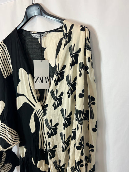 ZARA. Two-tone satin long dress. TM