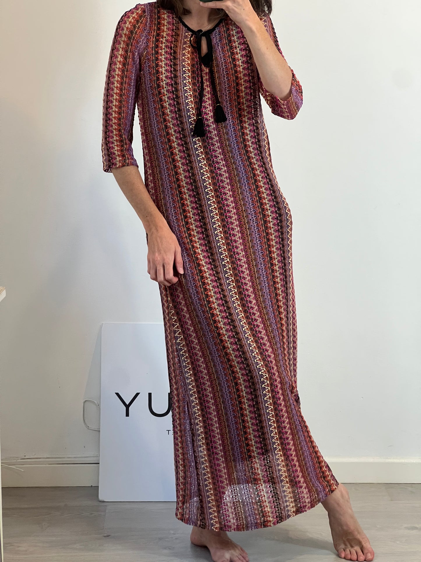 SLOWLOVE. Vestido colores troquelado T.34