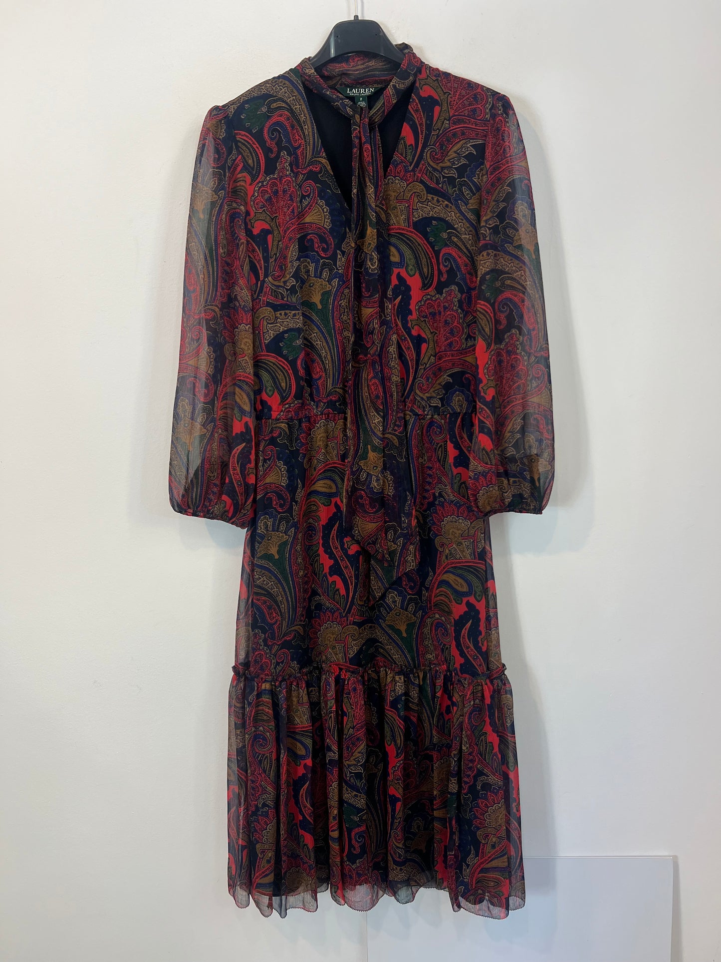 RALPH LAUREN. Vestido estampado amebas T.2(m)