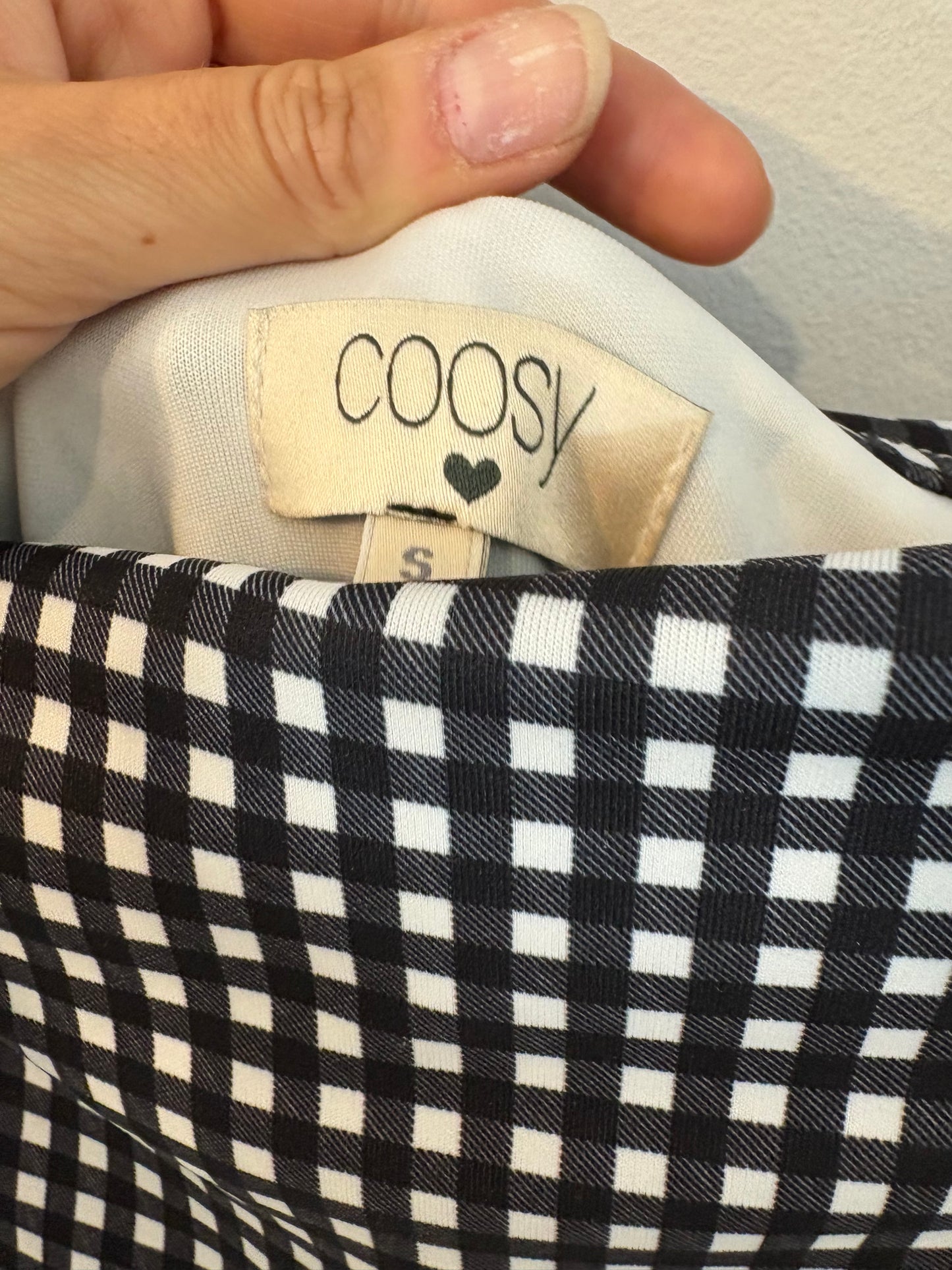 COOSY. Long stretch gingham dress. TS