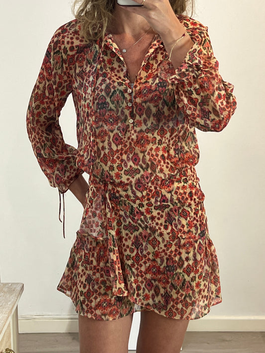 SCALPERS. Vestido manga larga estampado. T.XS