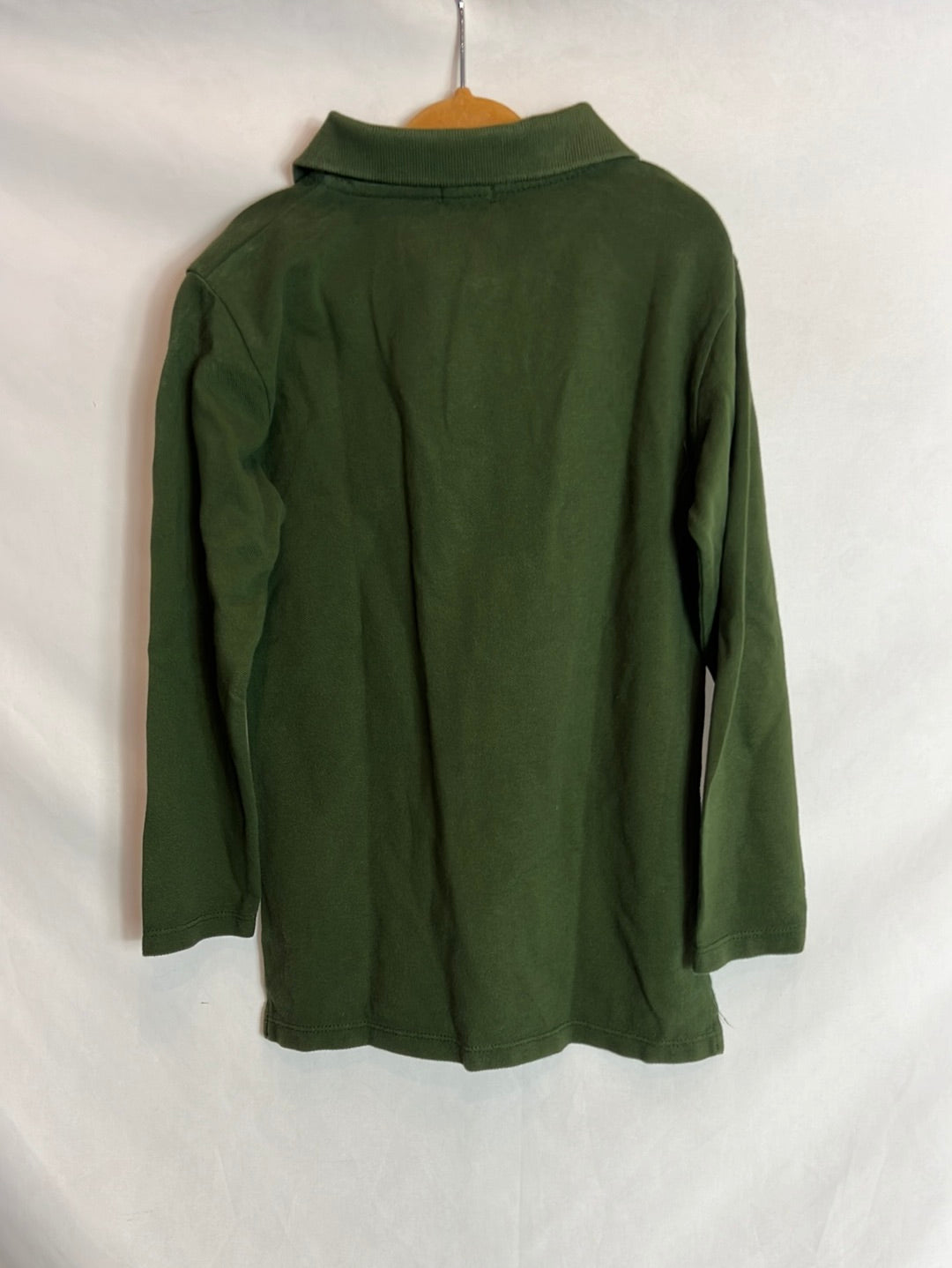 ANCAR. Classic long-sleeved hunting green polo shirt