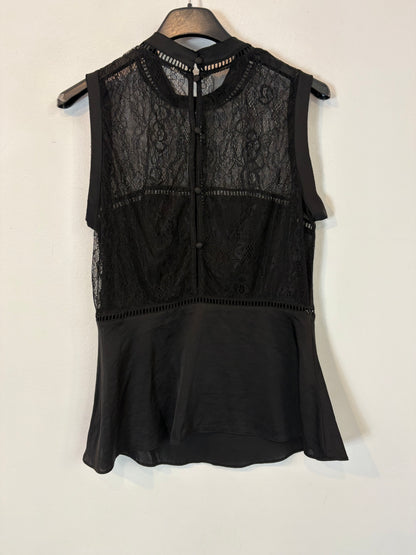 OTRAS. Top negro lencero encajes. T S