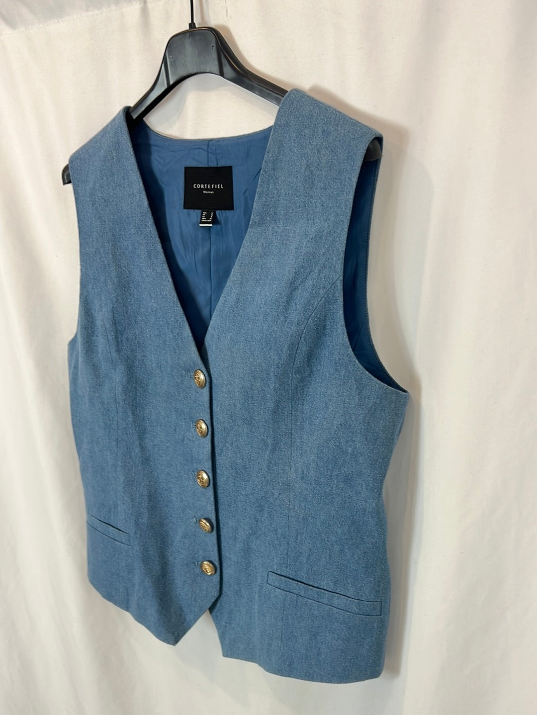 CORTEFIEL. T. Denim vest with buttons s