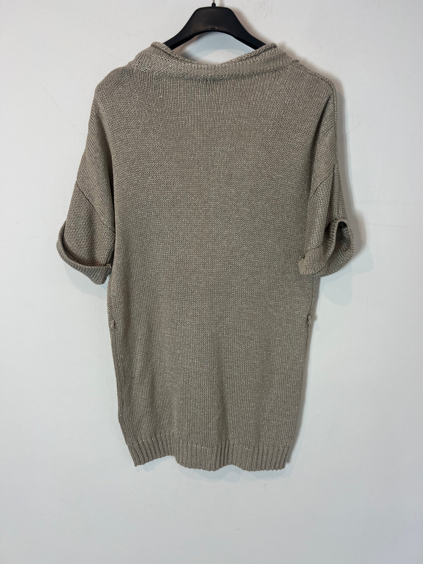 MASSIMO DUTTI. Chaqueta punto beige. T S