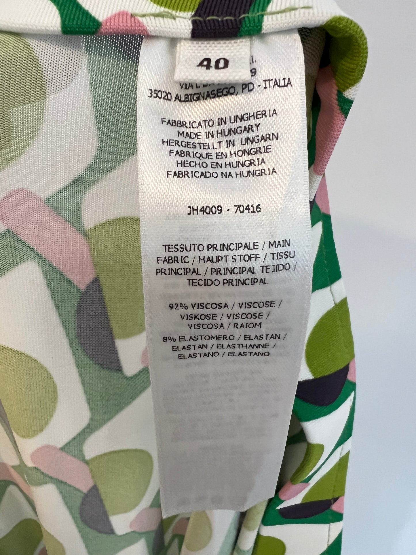 MALIPARMI. Pantalón punto elástico estampado retro. T 40 (M)