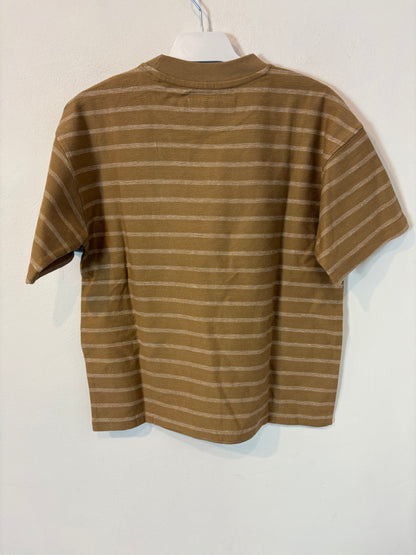 ZARA. Camiseta camel rayas. T 8-9 años