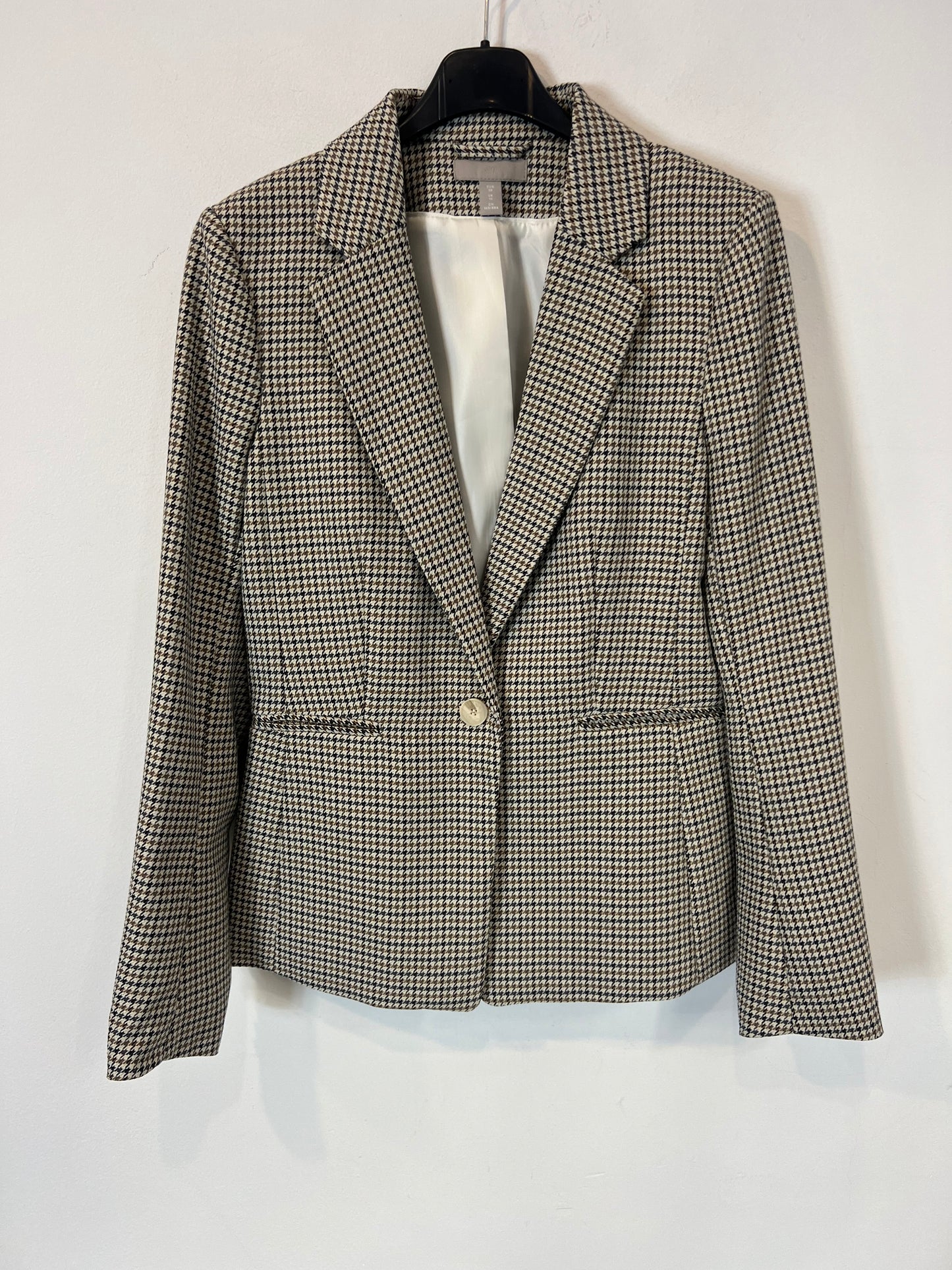 H&M. Blazer pata de gallo tonos azules y beiges. 38