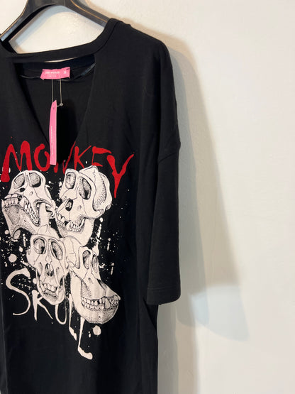 PINK WOMAN. camiseta negra monkey T.m