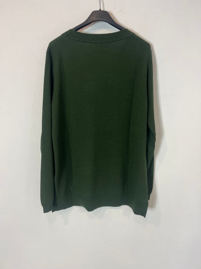 MASSIMO DUTTI. Jersey verde con seda y lana T.40