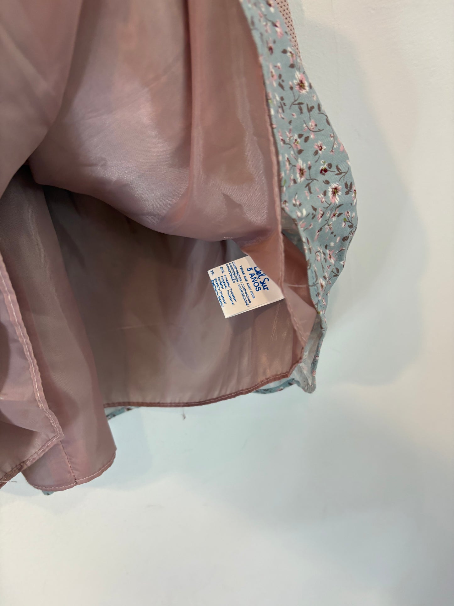 DEL SUR. Double-textured dress in pastel tones. Size 5 years.