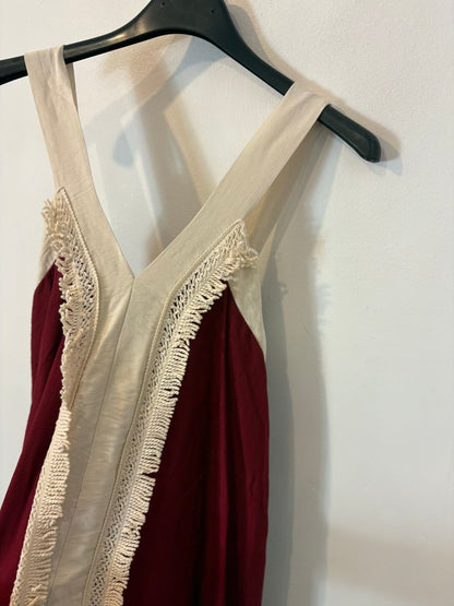 Vestido largo granate fluido