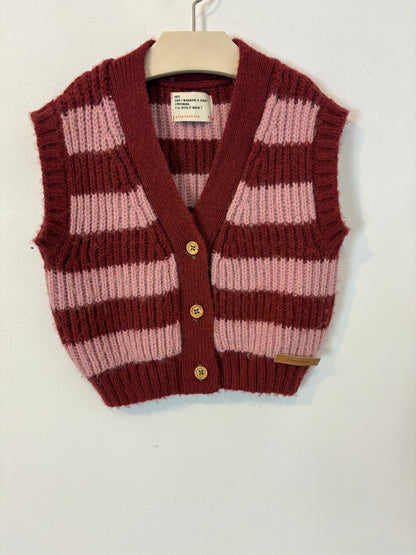 PIUPIUCHICK. Chaleco rayas con alpaca T 4 años