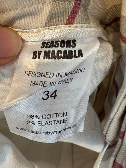 SEASONS BY MACABLA. Pantalón denim rayas