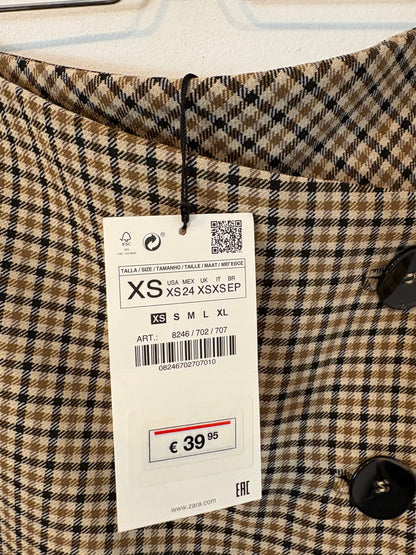 ZARA. Falda midi cuadros
