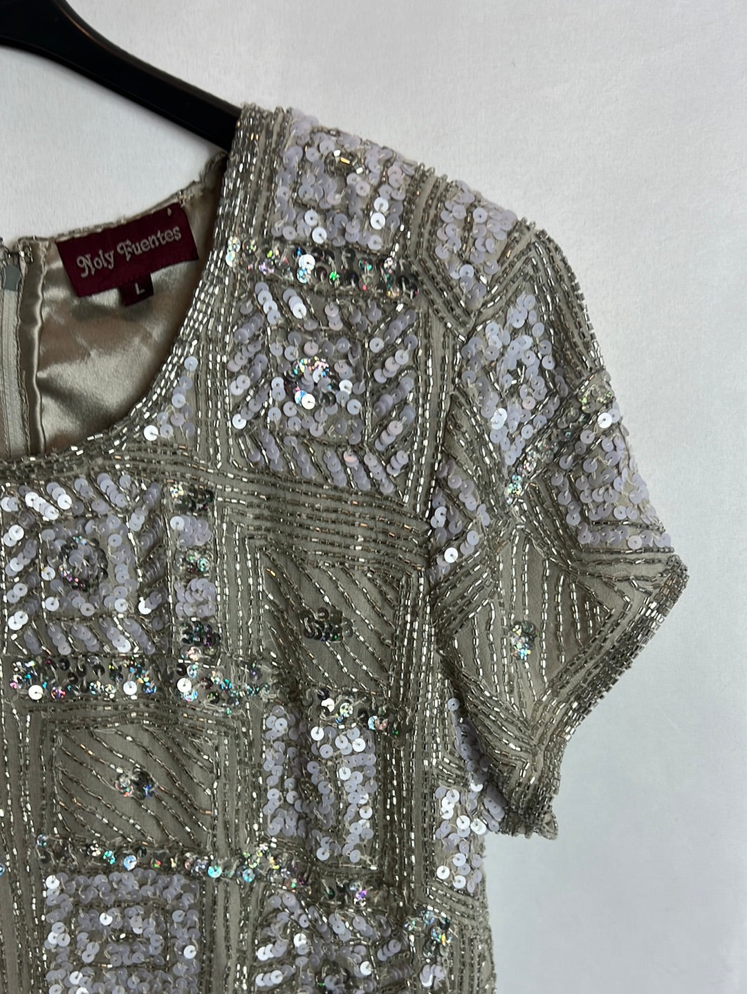 NOLY FUENTES. Top lentejuelas y pedrería. T L