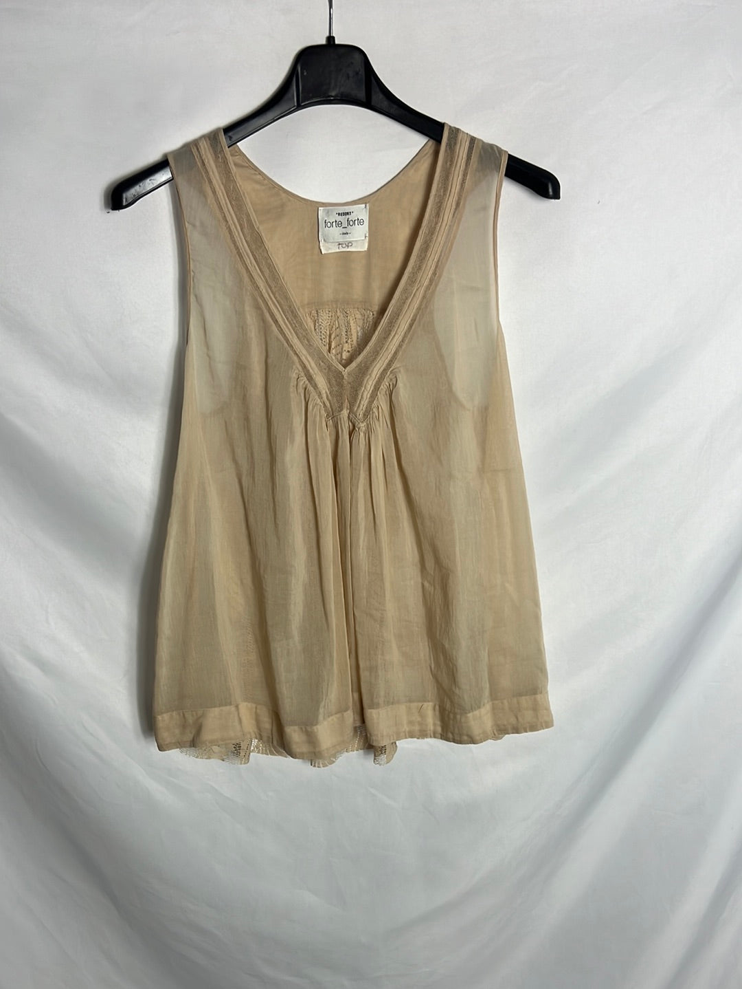 FORTE FORTE. Tan double-textured top. Size 1(S)